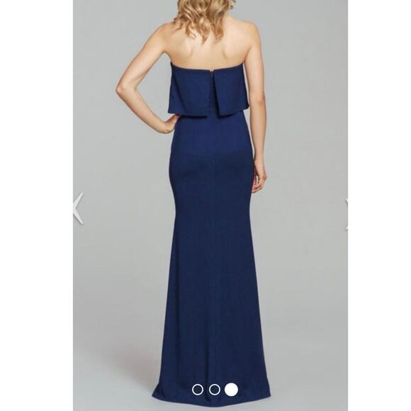 HAYLEY PAIGE OCCASIONS Formal Bridesmaid Dress Gown 5860 Indigo Blue Sz 10 - NWT - Picture 2 of 7
